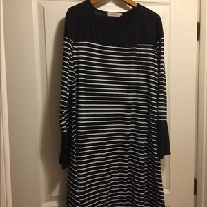 Black Dress with White Stripes